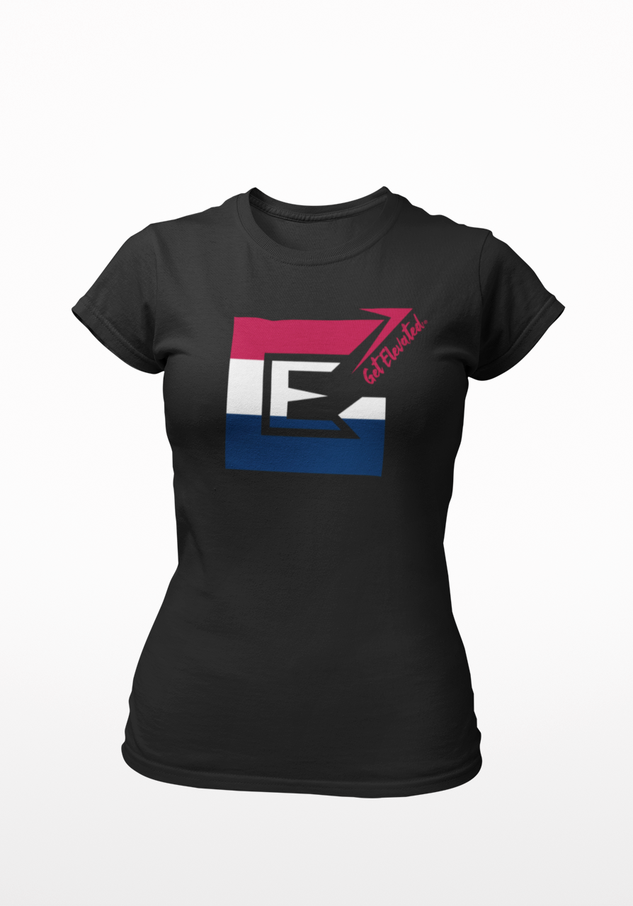 Pre-Order *Ships within 3 weeks - Red, White, and Blue Logo Women's Fitted Tri-Blend T-shirt