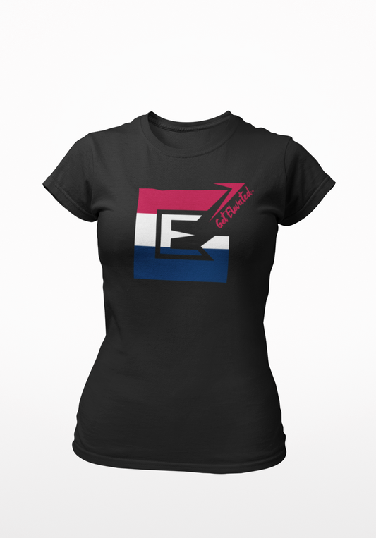 Pre-Order *Ships within 3 weeks - Red, White, and Blue Logo Women's Fitted Tri-Blend T-shirt