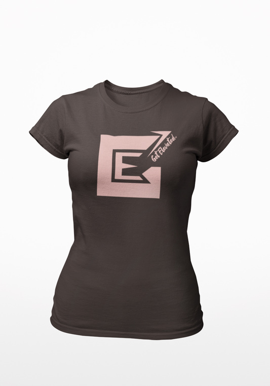 Black and Pink Logo Women's Fitted Tri-Blend T-shirt
