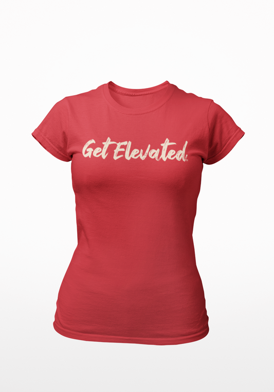 Red and Cream Get Elevated Women's Fitted Tri-Blend T-shirt