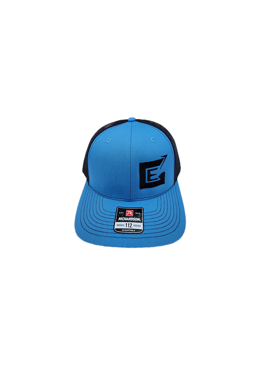 Trucker Hat Black & Blue Logo