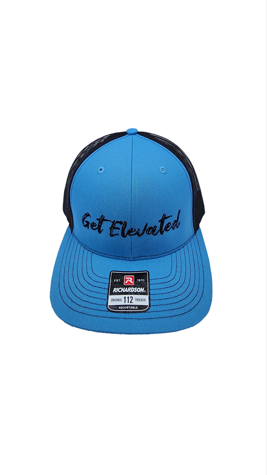 Trucker Hat Black & Blue Get Elevated